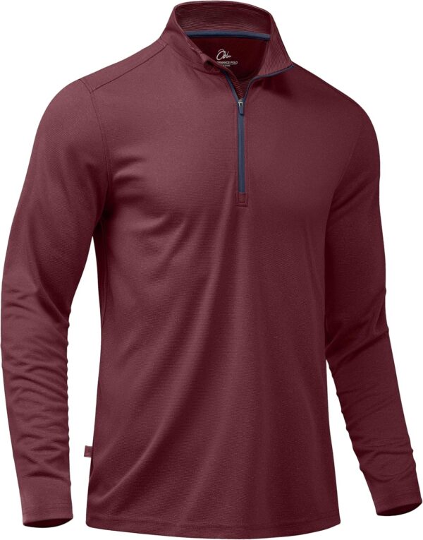 Men Quarter Zip Mock Neck Pullover Sweatshirt