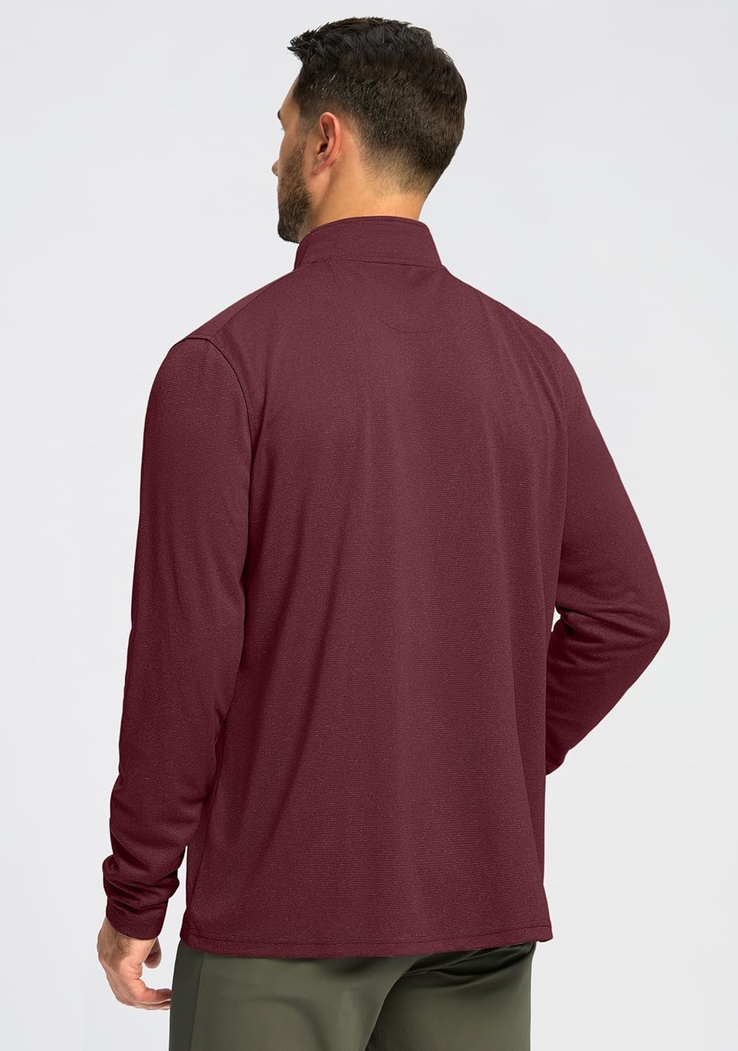 Men Quarter Zip Mock Neck Pullover Sweatshirt - Image 3