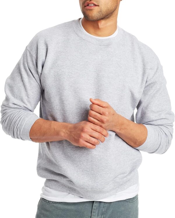 Men Fleece Crewneck Pullover Sweatshirt Soft Classic Fit